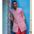 Ivory Geometric Shirt Style Kurta Teamed With Pants